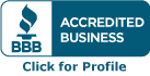 The logo for a Better Business Bureau (BBB) Accredited Business.