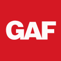 The logo for GAF.