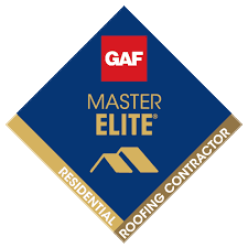 The logo for a GAF Master Elite roofing contractor.