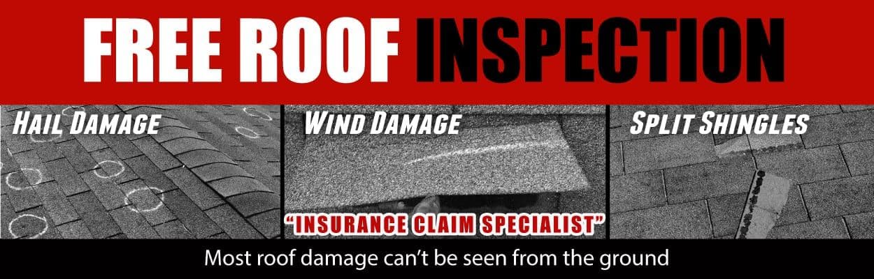 A graphic advertising a free roof inspection.