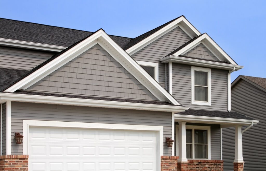 New home with vinyl siding gut