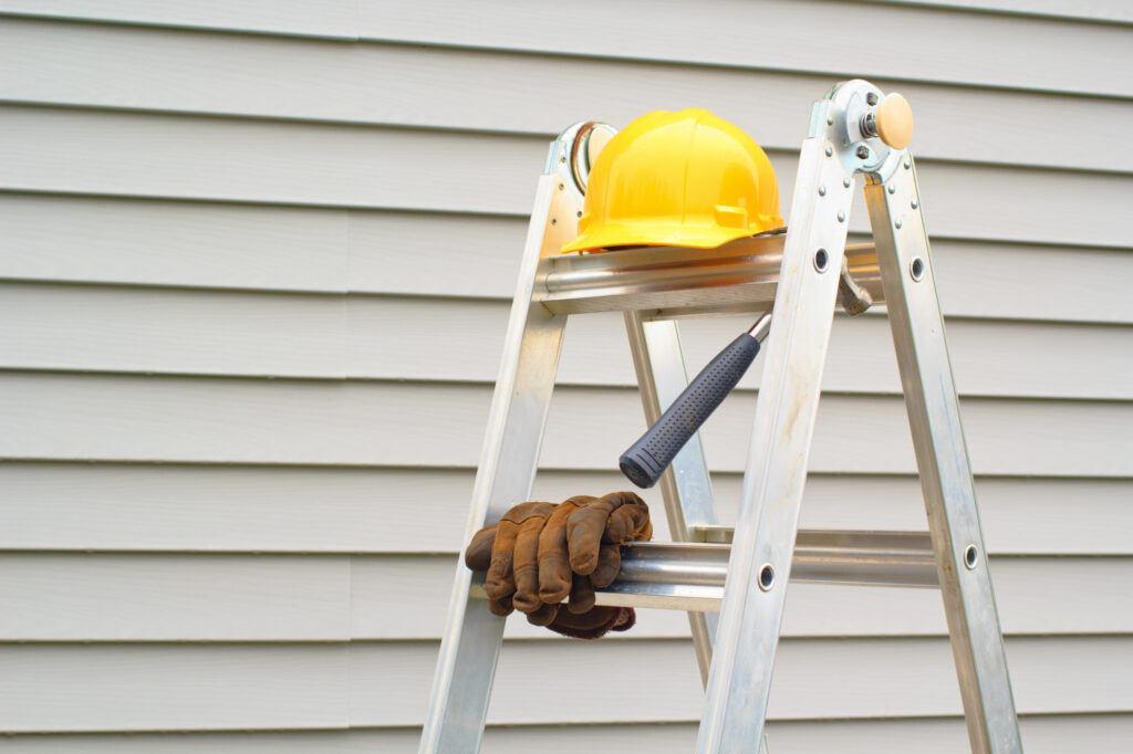 Siding hardhat gloves and 1